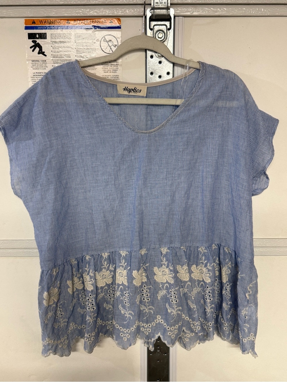 Blue 100% cotton peplum top